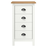 Solid Pine Wood Sideboard Hill White 18.1x13.8x31.5